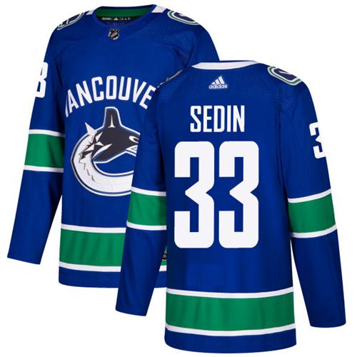 Adidas Canucks #33 Henrik Sedin Blue Home Authentic Stitched NHL Jersey